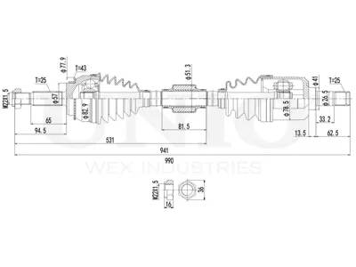 UNIO CVJ10034 Привод в сборе передний правый