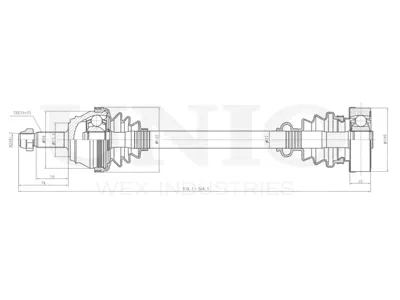 UNIO CVJ10054 Привод в сборе VW Golf Passat Vento 88- перед.лев.