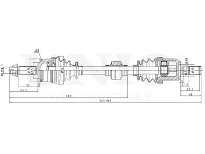 UNIO CVJ10081 Привод в сборе Kia Rio 11- перед.прав.