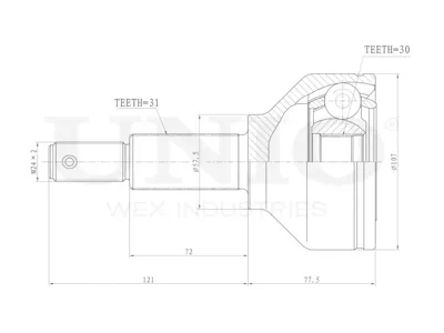 UNIO CVJ20110 Шрус Ford Transit 12- внеш.
