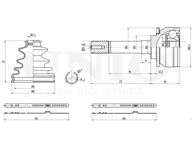 UNIO CVJ20250 Шрус Great Wall Hover H5 03- внеш.