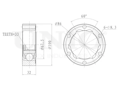 UNIO CVJ20270 Шрус Audi 8090 86- внеш.