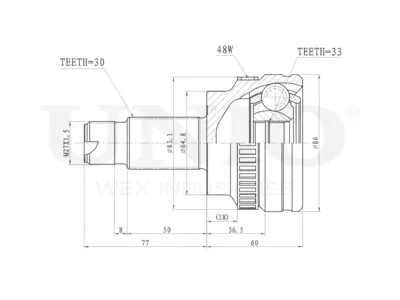 UNIO CVJ20300 Шрус BMW 5(E60)3(E90) внеш.