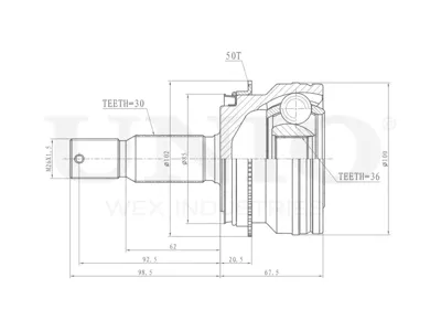 UNIO CVJ20315 Шрус Mitsubishi Pajero 06- внеш.