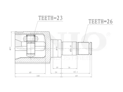UNIO CVJ30020 Шрус Ford Focus 09- внутр.лев.