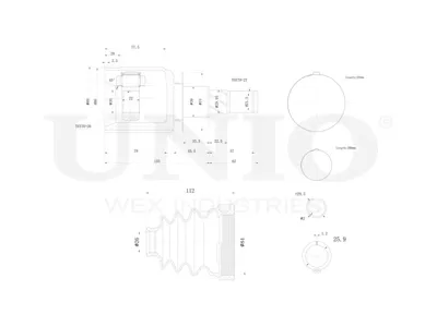 UNIO CVJ30125 Шрус Nissan Navara 04- внутр.
