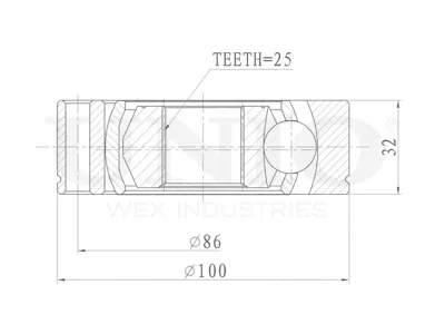 UNIO CVJ30134 Шрус внутренний