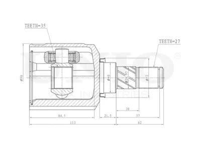 UNIO CVJ30153 Шрус Mitsubishi OUTLANDERLANCER 05- внутр.
