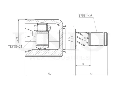 UNIO CVJ30160 ШРУС внутренний правый Nissan Almera Classic (B10) 06- (АКПП)