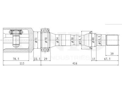 UNIO CVJ30183 Шрус внутренний правый
