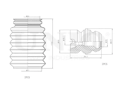 UNIO DUC50050 Комплект пыльник и отбойник (2 шт.)