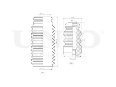 UNIO DUC50076 Пыльник+отбойник амортизатора Ford Mondeo 00- (компл. 2 шт.)