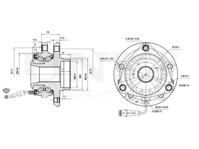 UNIO HUB20301 Ступица колеса OPEL ASTRA/ZAFIRA 04- перед. (с ABS)