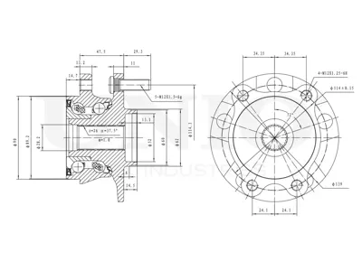 UNIO HUB20303 Ступица передняя с ABS
