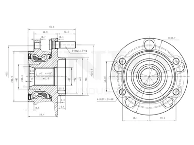UNIO HUB20305 Ступица передняя с ABS