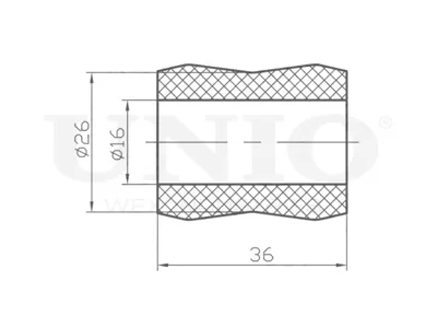 UNIO RMP10196 Втулка амортизатора Mitsubishi Toyota L200 Hilux 88- задн.