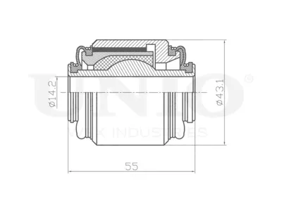 UNIO RMP20133 Сайлентблок задней подвески Toyota Mark 2 4WD 2000-2004