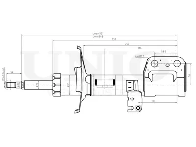 UNIO SAB10214 Амортизатор Toyota Matrix 01- газ.перед.лев.