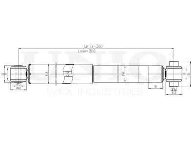 UNIO SAB10723 Амортизатор Peugeot 206 98- газ.задн.лев.прав.
