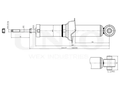 UNIO SAB10757 Амортизатор Mitsubishi OUTLANDERECLIPSE CROSS 15- газ.задн.