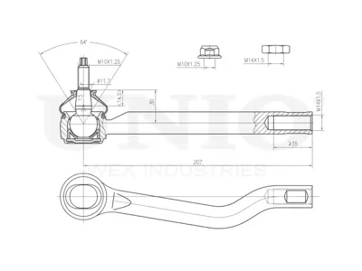 UNIO SSP10157 Наконечник рулевой правый