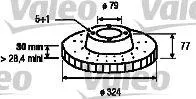 VALEO 197193 Диск тормозной BMW 5(E60) 03- 2.0-3.0 перед.вент.