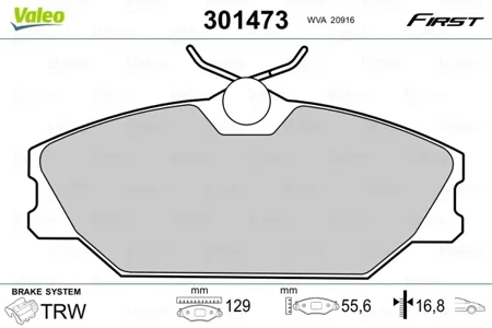 VALEO 301473 Колодка тормозные передние