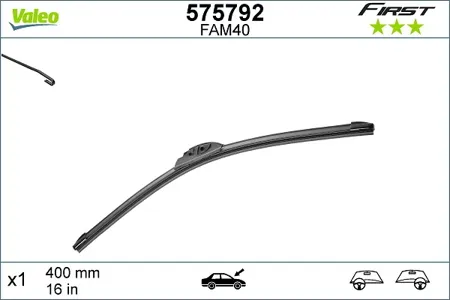 VALEO 575792 Щетка стеклоочистителя плоская 400,16 First Pyramid
