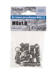 VERTUL VR50727B вставка резьбовая M6x1.0 (упак.25шт)