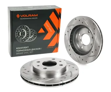 VOLRAM VR27116 Диск тормозной ВАЗ-2110 R-13, Sport , (перфорацияканавки) (КТ.2 ШТ) цена за шт.