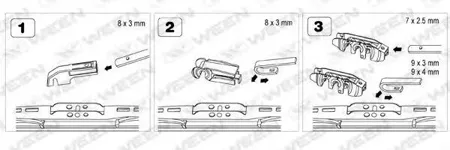 WEEN 1021919 Щетка стеклоочистителя каркасная , комплект Standart 2шт.