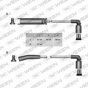 WEEN 1104963 Высоковольтные провода N-Silicone Chevrolet Lanos Daewoo Nexia SOHC
