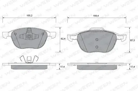 WEEN 1511113 Колодки торм.передние Ford C-max, Focus C-max, Focus II, Mazda 3, 5, Volvo S40