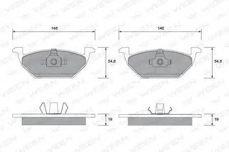 WEEN 1511124 Колодки торм. VAG Polo SEDAN Fabia Golf IVVI 96- передние