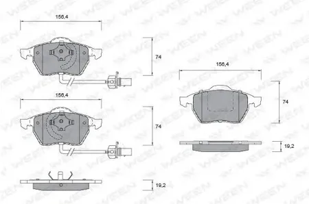 WEEN 1511138 Колодки торм.передние Audi A4,A6, Skoda Superb , VW Passat , Golf IV, Seat Exeo