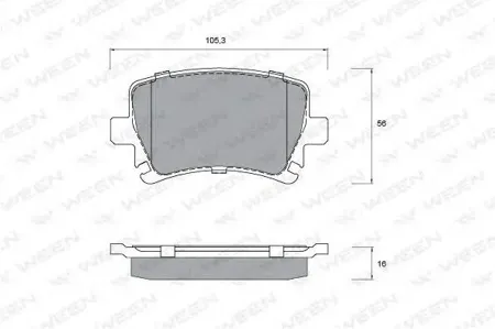 WEEN 1511147 Колодки торм.задние Skoda Octavia , Superb , Yeti , VW Tiguan (5N), Passat , Golf VVI, Jetta III, Touran , AUD