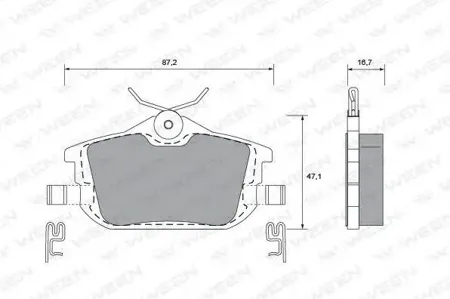 WEEN 1511249 Колодки торм. Mitsubishi Carisma Colt IV 95- задние
