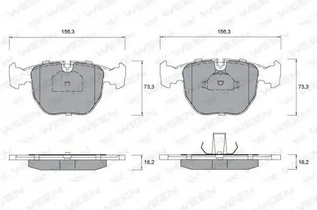 WEEN 1511269 Колодки торм.передние BMW 5 (E39), 7 (E38), X3 (E83), X5 (E53)