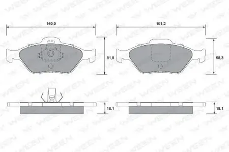 WEEN 1511284 Колодки торм.передние Fiesta IV V 95-, Fusion 02-,KA 03-