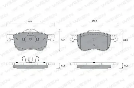WEEN 1511348 Колодки торм. Volvo S60S80V70XC70 01- передние