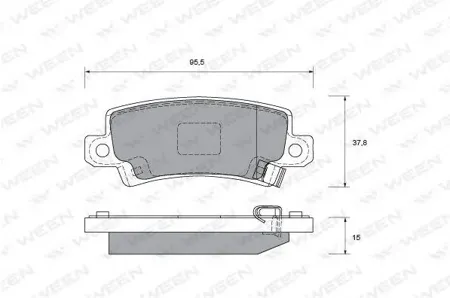 WEEN 1512260 Колодки торм.задние Toyota Corolla (E11) 0695-0602 Toyota Corolla (E12) 0101-1207