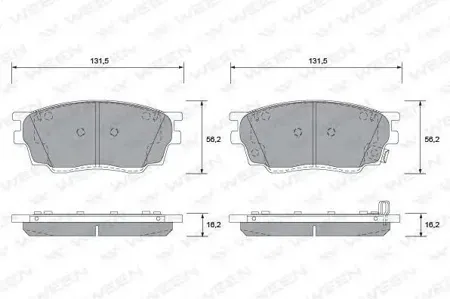 WEEN 1512278 Колодки торм.передние Mazda 6 (GG,GH)