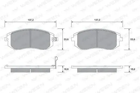 WEEN 1512299 Колодки торм.передние Subaru XV, Forester (SG)(SH)(SJ), Impreza (GR, GH, G3)(GP)(GD, GG), Legacy IVV,