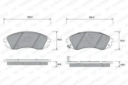 WEEN 1512584 Колодки торм.передние Hyundai H-1, Kia Carnival (VQ)