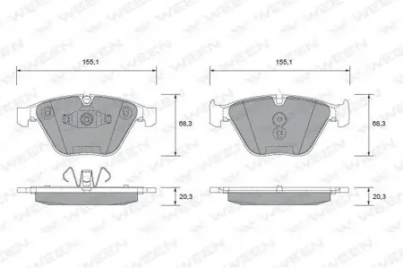 WEEN 1512659 Колодки торм.передние BMW 3 (E90,E91,E92,E93)X1 (E84)
