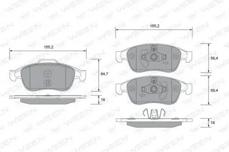 WEEN 1512697 Колодки торм.передние Renault Duster ,FLUENSE, Megane III, Captur , Grand Scenic , Dacia Duster
