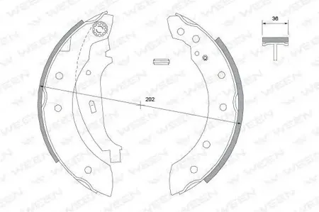 WEEN 1522010 Колодки торм.барабанные задние Logan PH1,2 ПОД ABS (203ММ)