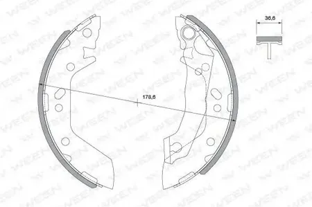 WEEN 1522012 Колодки торм.барабанные Hyundai Accent