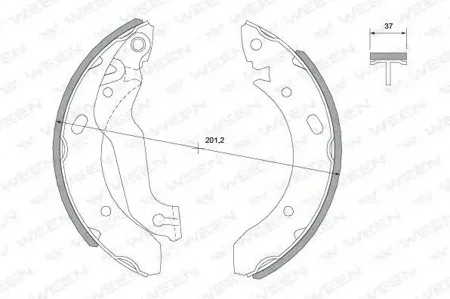 WEEN 1522013 Колодки торм.барабанные Hyundai Accent II (LC) (incl ТагАЗ ), Elantra (XD,HD) (incl ТагАЗ ), Coupe (RD), Lant