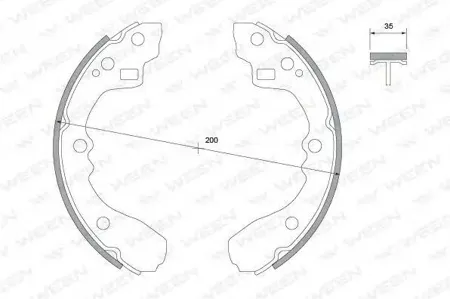 WEEN 1522015 Колодки торм.барабанные Kia Sephia, Shuma, Spectra